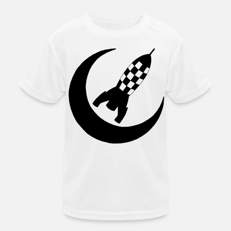 Black rocket and half-moon Kids Functional T-Shirt