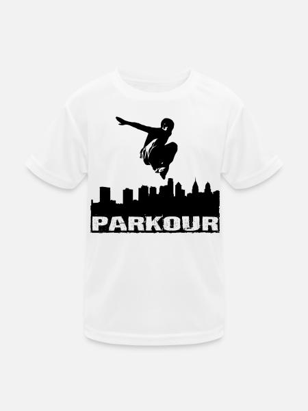 Parkour - Kinder Funktions-T-Shirt - Weiß