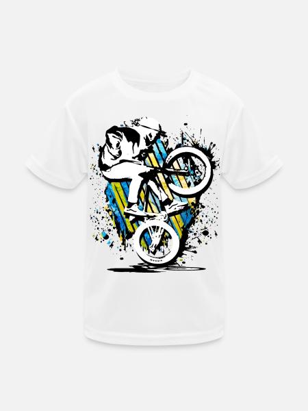 BMX Fahrrad | BMX Rad | Grunge BMX - Kinder Funktions-T-Shirt - Weiß