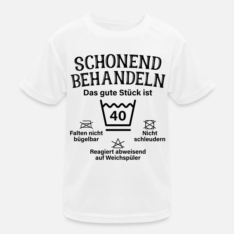 Schonend Behandeln Vierzig Geschenk 40. Geburtstag Kinder Funktions-T-Shirt