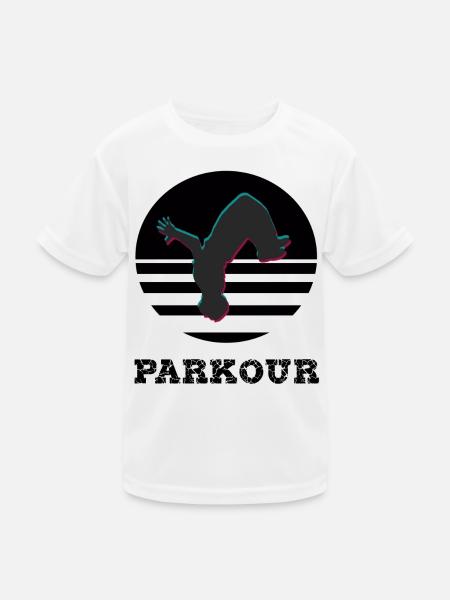 Parkour - Kinder Funktions-T-Shirt - Weiß