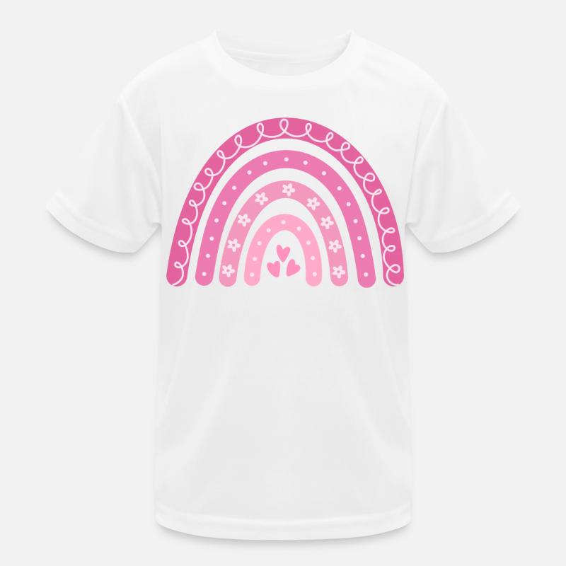 Boho Regenbogen rosa Große Schwester Kinder Funktions-T-Shirt