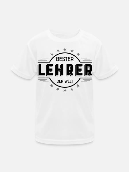 Bester Lehrer der Welt - Geschenk für Lehrer - Kinder Funktions-T-Shirt - Weiß