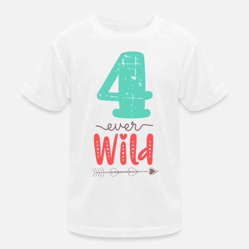Four Ever Wild 4. Geburtstag Geschenk Mädchen Kinder Funktions-T-Shirt