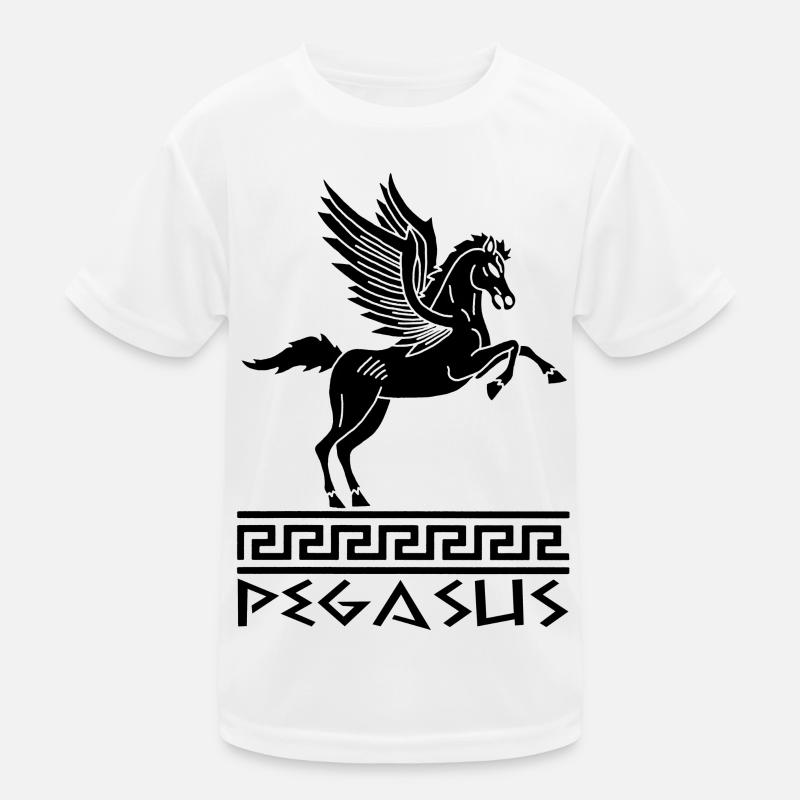 Pferd Schwarz Pegasus Kinder Funktions-T-Shirt