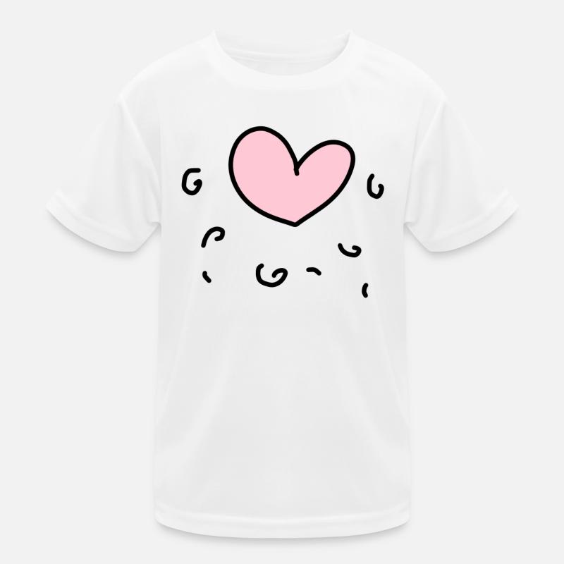 rosa Herz Kinder Funktions-T-Shirt