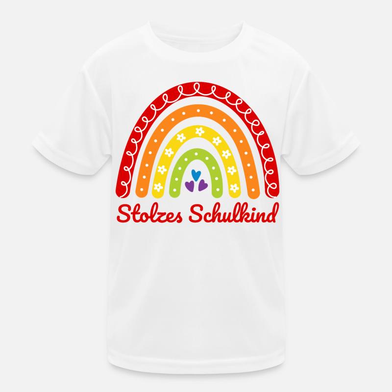 Stolzes Schulkind Boho Regenbogen bunt Einschulung Kinder Funktions-T-Shirt