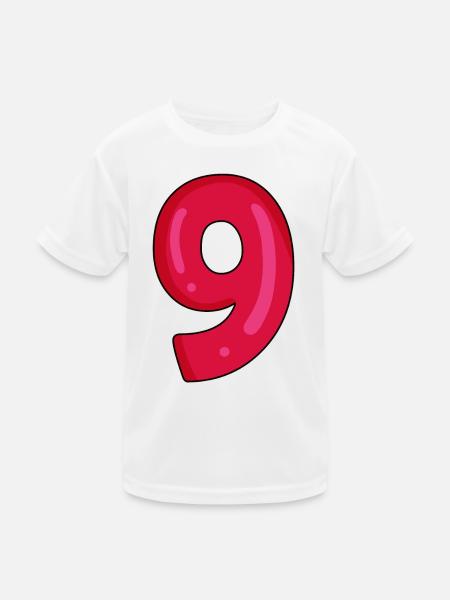 9 - Kinder Funktions-T-Shirt - Weiß