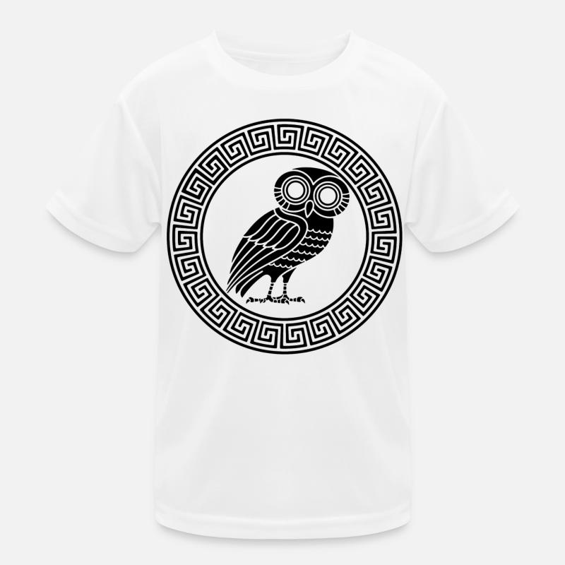 Griechisches Symbol der schwarzen Eule Kinder Funktions-T-Shirt