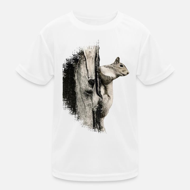 Eichhörnchen - Kinder Funktions-T-Shirt - Weiß