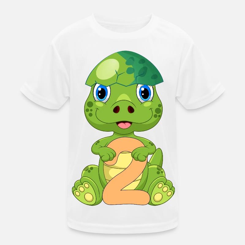 Tortue avec le numéro 2 - Conception d’anniversaire T-shirt sport Enfant