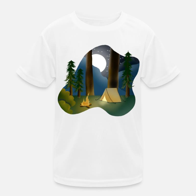Nuit au clair de lune dans le camping en forêt T-shirt sport Enfant