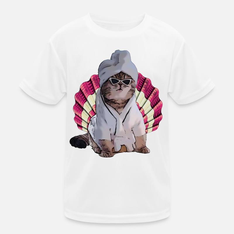 cool Cat in Spa Kinder Funktions-T-Shirt