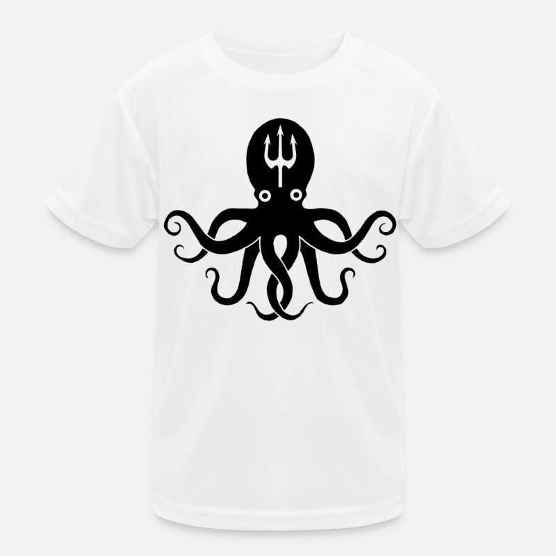 Schwarzer Oktopus Kinder Funktions-T-Shirt