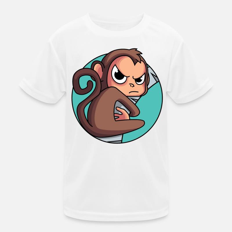 Un singe poussé le long du mur T-shirt sport Enfant