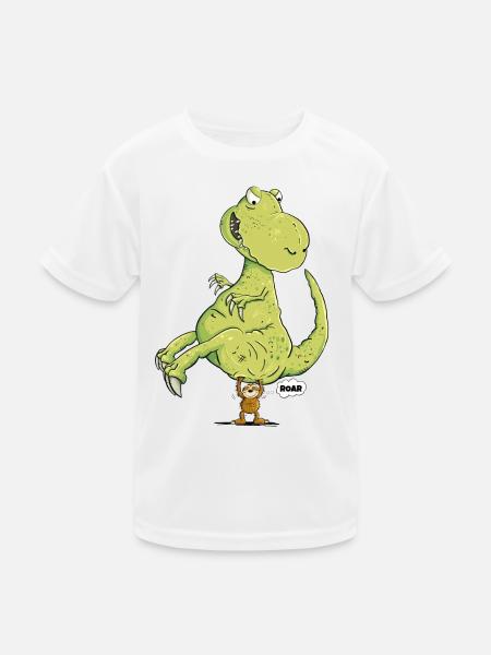 Waches Faultier I Dinosaurier I Dino T-Rex I Fun - Kinder Funktions-T-Shirt - Weiß