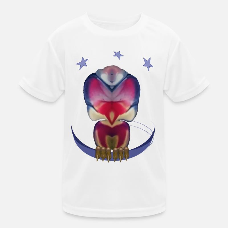 Mignon oiseau endormi Étoiles blanches T-shirt sport Enfant