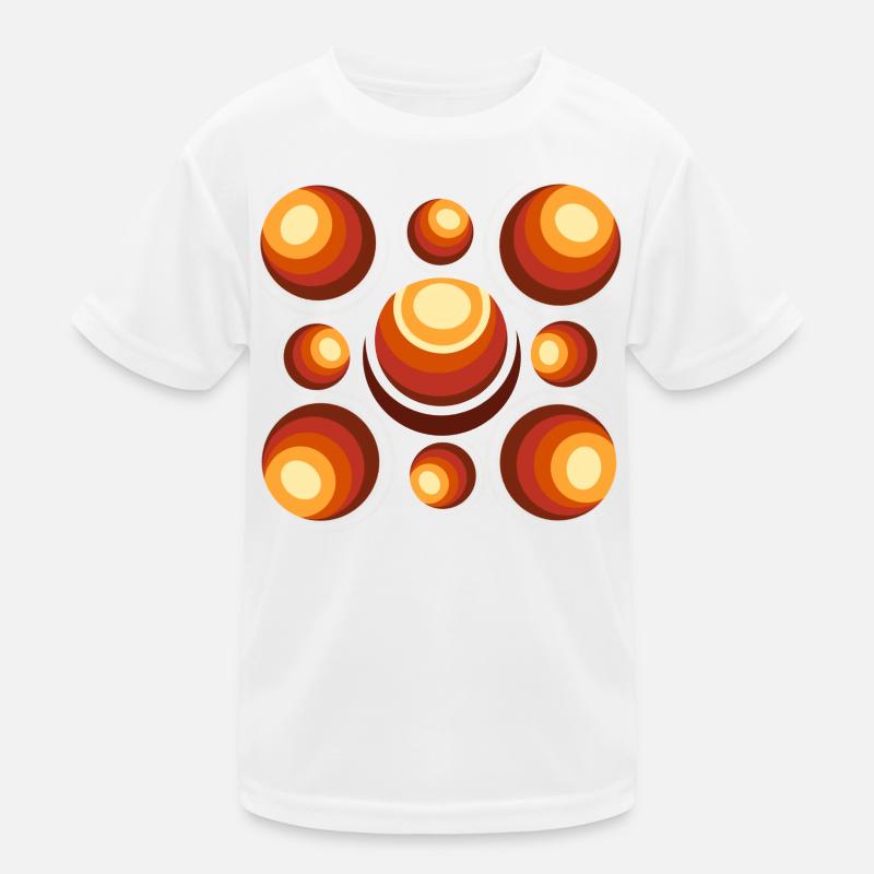 Retro Ball Pattern Mid-Century Kids Functional T-Shirt