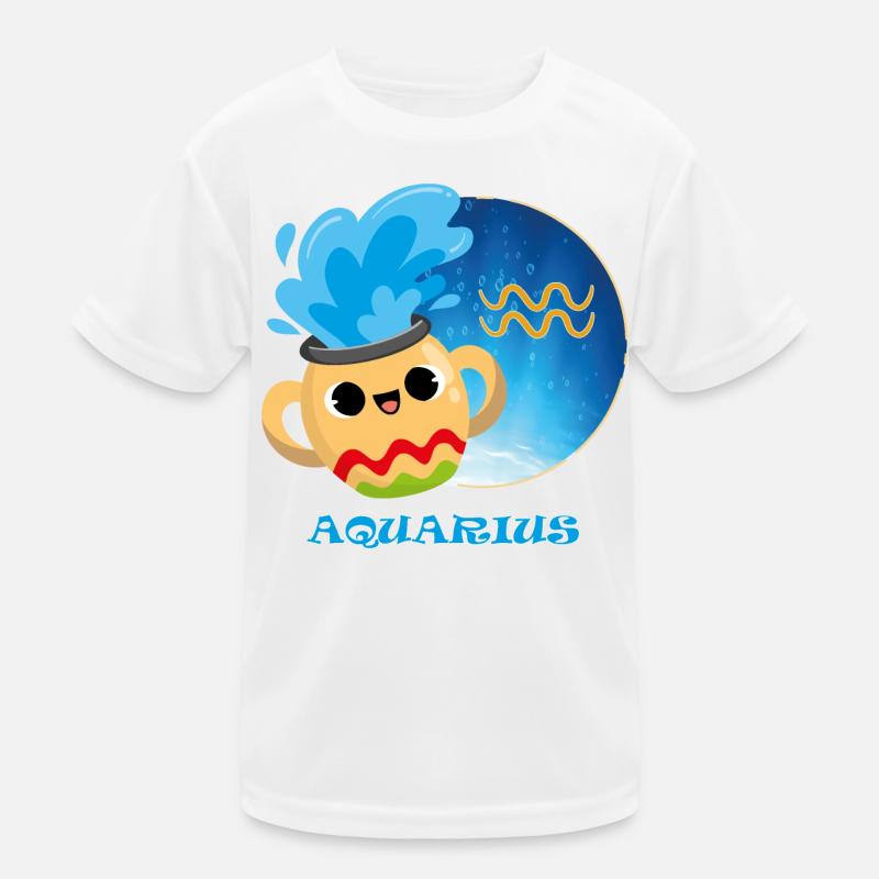 Sternzeichen Wassermann - Kinder Funktions-T-Shirt - Weiß