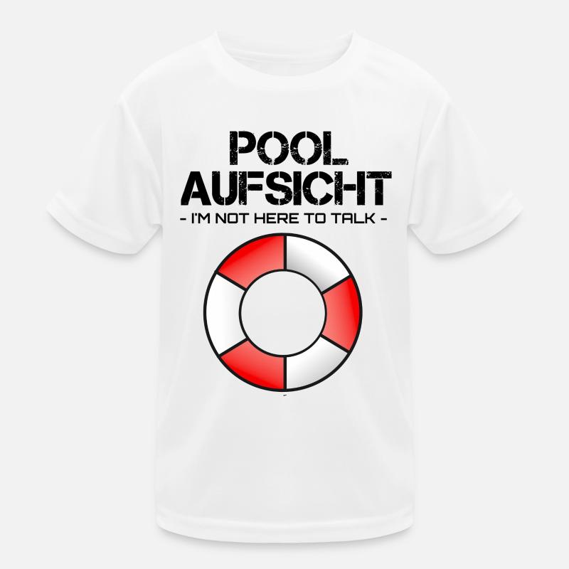 Pool Aufsicht mit Rettungsring Kinder Funktions-T-Shirt
