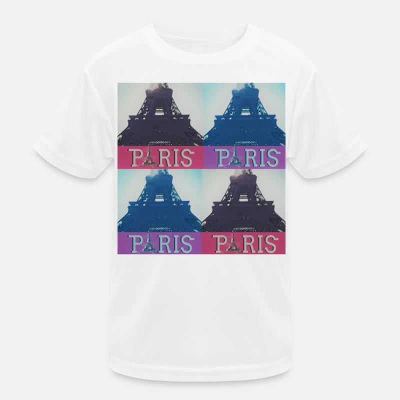 paris eiffel - Kinder Funktions-T-Shirt - Weiß