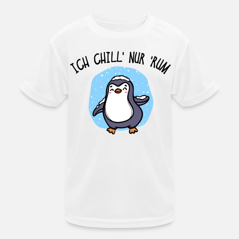 Kälte Pinguin Vogel Tier Eis Schnee Statement Kinder Funktions-T-Shirt