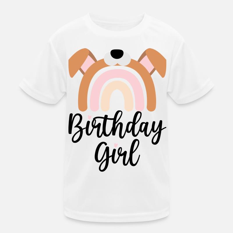 Pastel Pup Rainbow Kids Functional T-Shirt