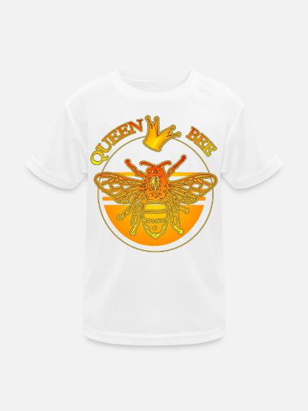 queen bee - queen bee & golden crown - Kids Functional T-Shirt - white - Front