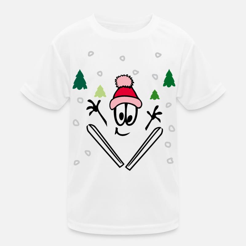 Wintersport, comic Kinder Funktions-T-Shirt