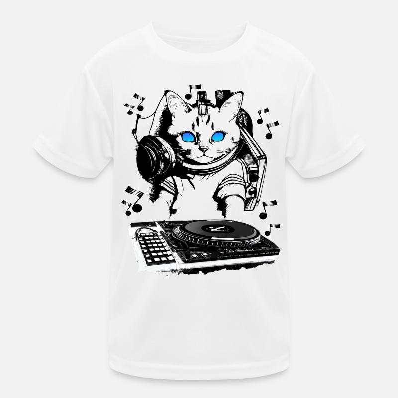 Cat DJ avec table de mixage T-shirt sport Enfant