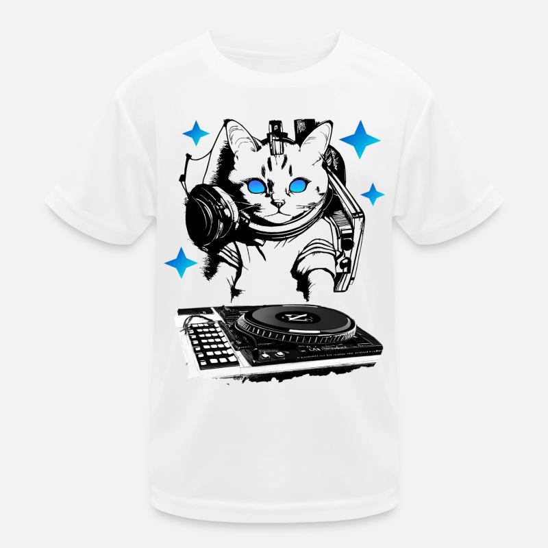 DJ cat avec table de mixage T-shirt sport Enfant