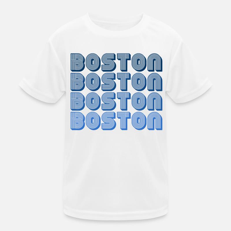 Boston Block Grid Pattern Kids Functional T-Shirt