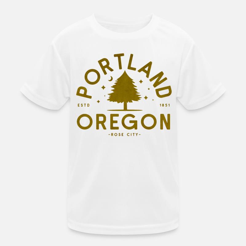 Portland Oregon Vintage Tree Logo Kids Functional T-Shirt