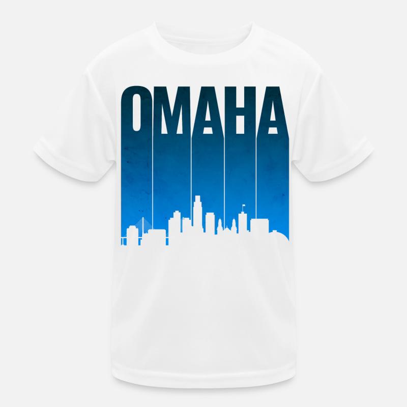 Omaha Skyline Blue Gradient Kids Functional T-Shirt