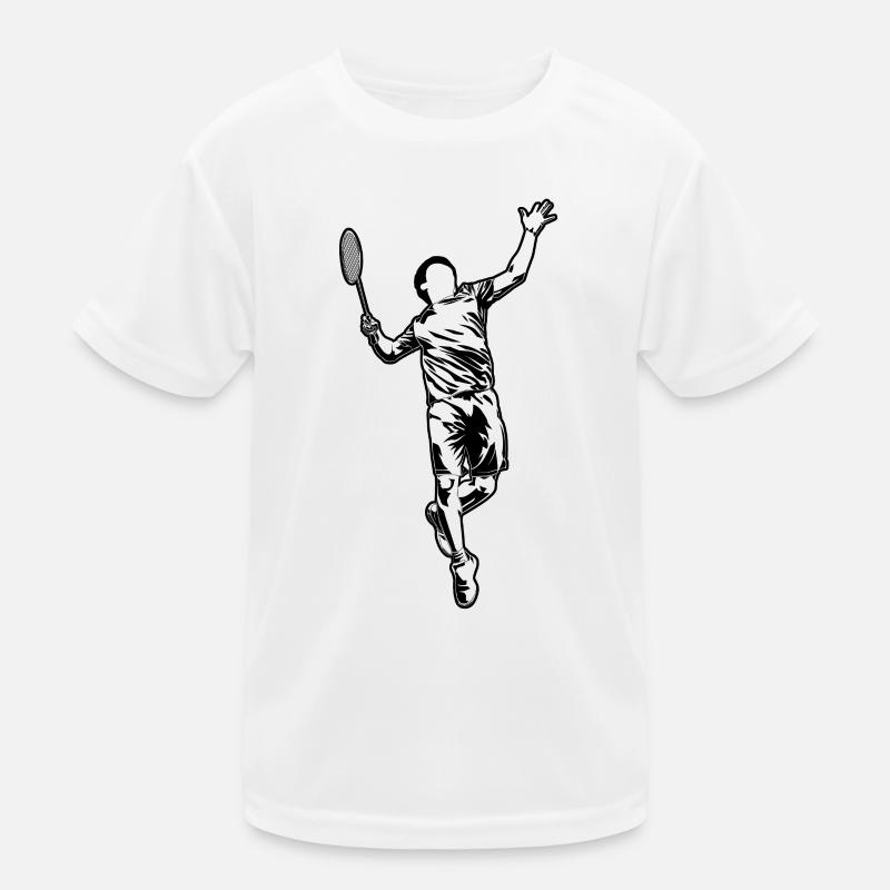 Lustiger Badmintonspieler Kinder Funktions-T-Shirt