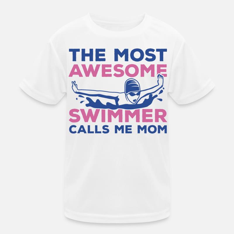 Schwimmer Mutter Kinder Funktions-T-Shirt