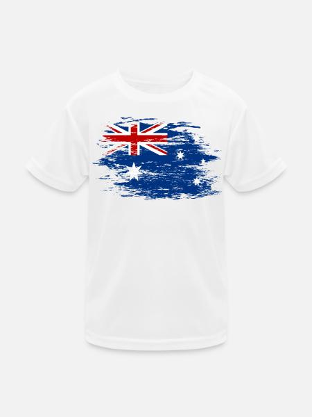 Australien Flagge used - Kinder Funktions-T-Shirt - Weiß