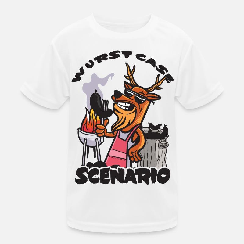 Sausage Case Scenario, Charred Bratwurst Kids Functional T-Shirt