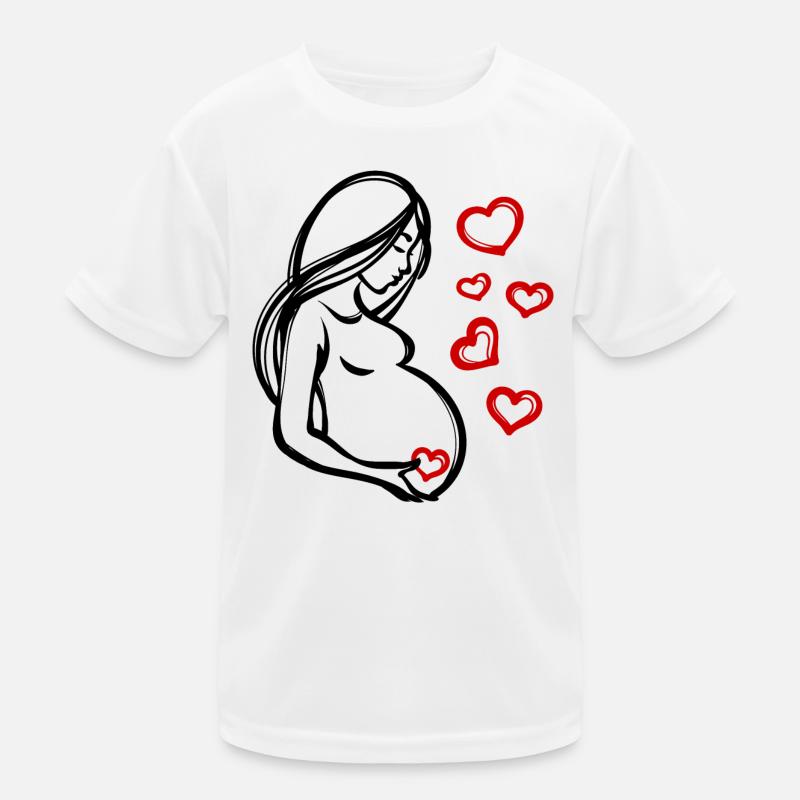 Coeur Grossesse Bébé Ventre Déclaration Enceinte T-shirt sport Enfant