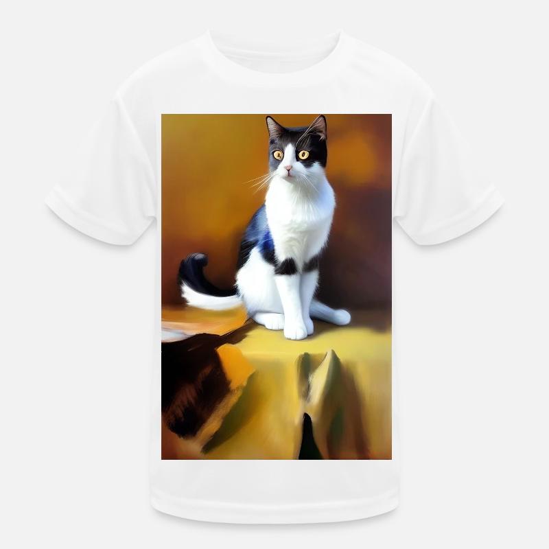 Cat Image Kids Functional T-Shirt