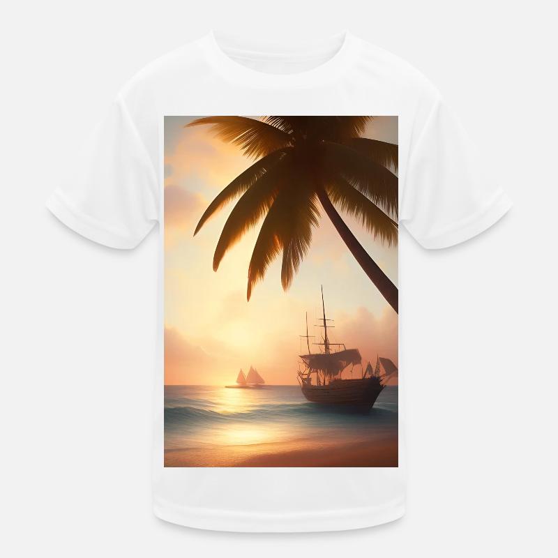 Caribbean Palm Beach Kids Functional T-Shirt