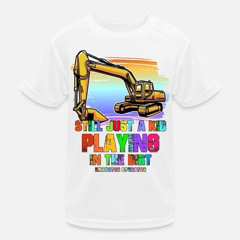 Kleiner Fahrer Im Dreck Baggerfahrer Kinder Funktions-T-Shirt