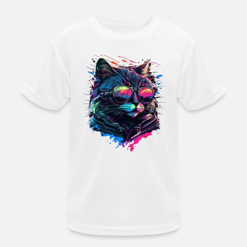 Coole Katze Kinder Funktions-T-Shirt