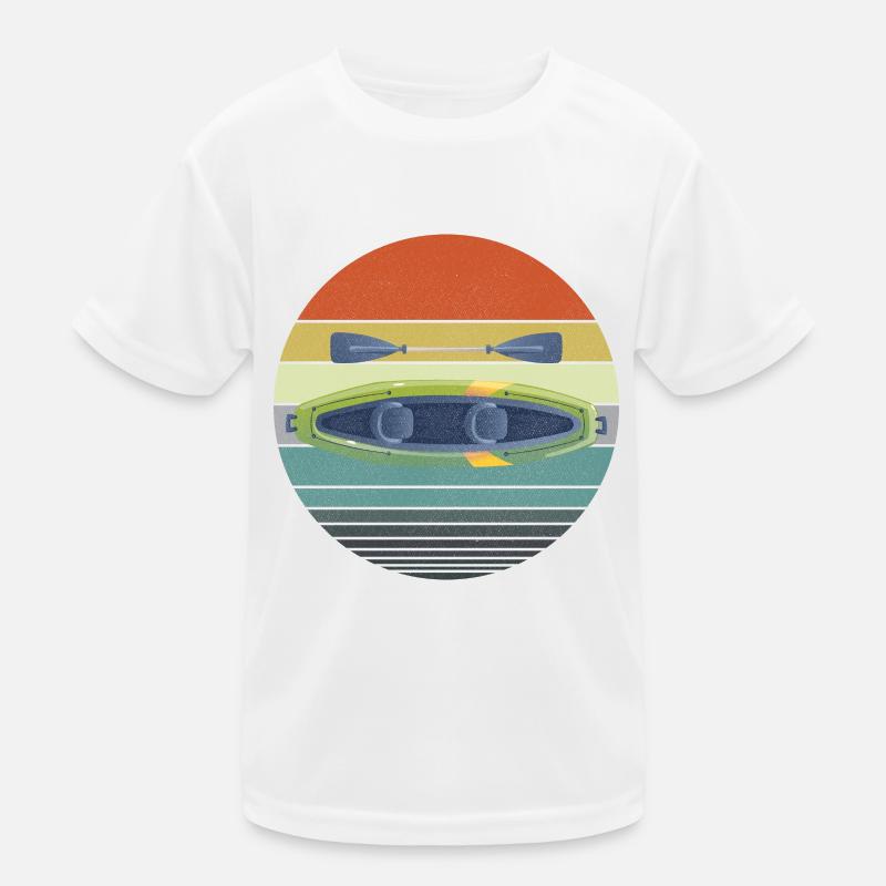Retro Kayak Canoe Lover Kayaking Paddling Kayaker Kids Functional T-Shirt