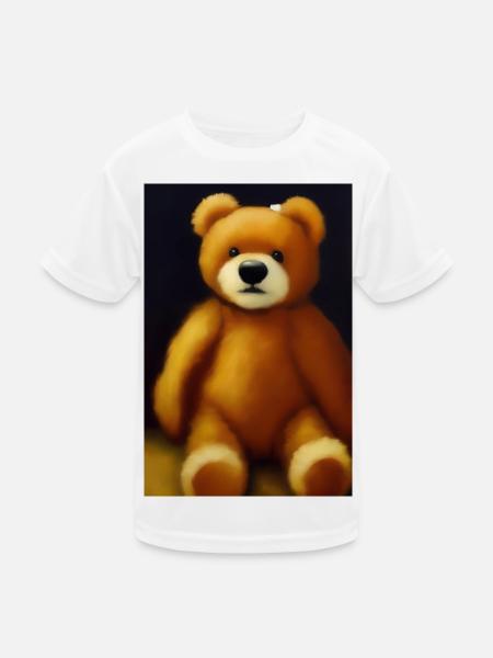 Teddybär - Kinder Funktions-T-Shirt - Weiß
