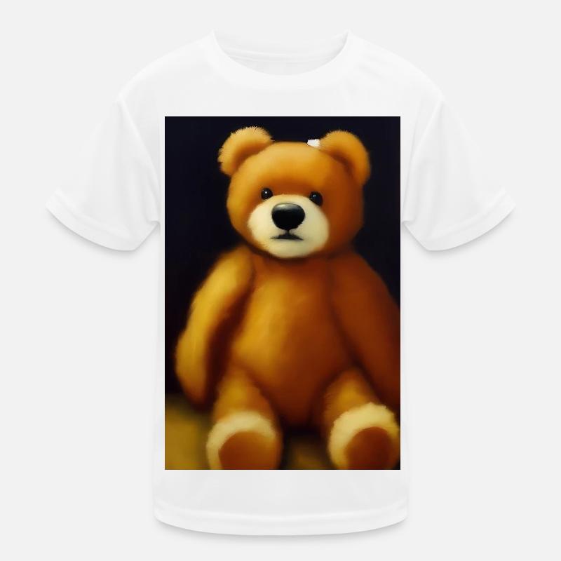 Teddybär - Kinder Funktions-T-Shirt - Weiß
