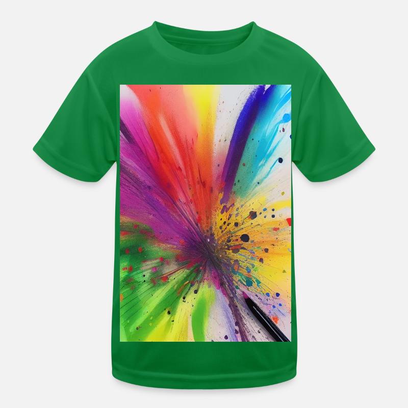 Farbklecks Kinder Funktions-T-Shirt