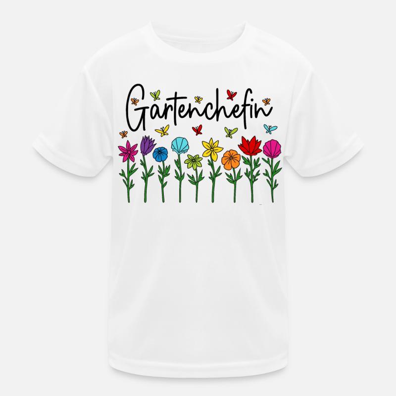 Garten Chefin Blumen Gartenarbeit Gartenchefin Kinder Funktions-T-Shirt