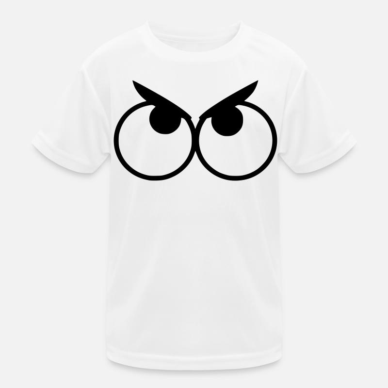 Angry looking eyes with eyebrows # Kids Functional T-Shirt