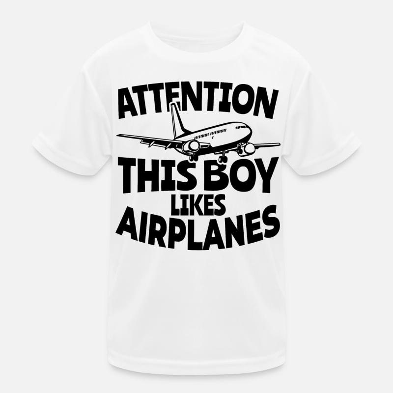 Flugzeug Junge Kinder Funktions-T-Shirt